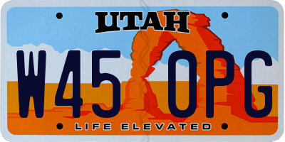 UT license plate W450PG