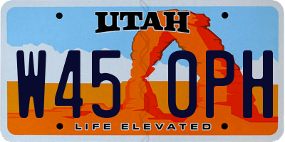 UT license plate W450PH