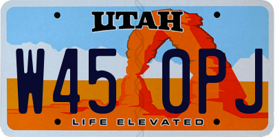 UT license plate W450PJ