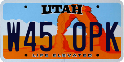 UT license plate W450PK