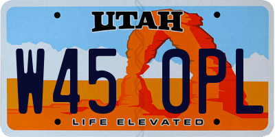 UT license plate W450PL