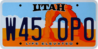 UT license plate W450PO