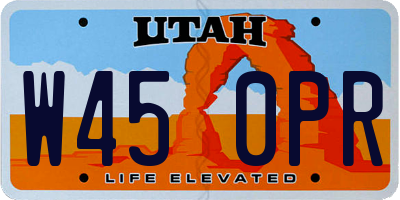 UT license plate W450PR