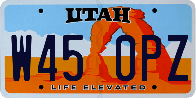 UT license plate W450PZ