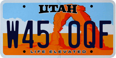 UT license plate W450QF