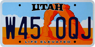 UT license plate W450QJ