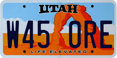 UT license plate W450RE