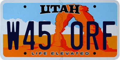 UT license plate W450RF