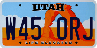 UT license plate W450RJ