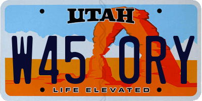 UT license plate W450RY