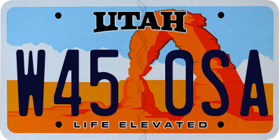 UT license plate W450SA