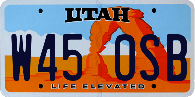 UT license plate W450SB