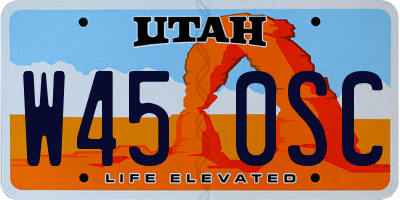 UT license plate W450SC