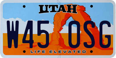 UT license plate W450SG