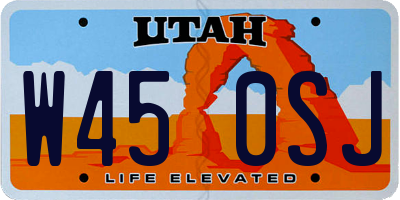 UT license plate W450SJ