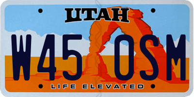 UT license plate W450SM