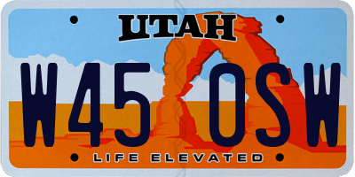 UT license plate W450SW