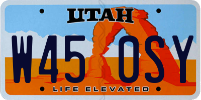 UT license plate W450SY