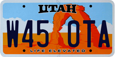 UT license plate W450TA