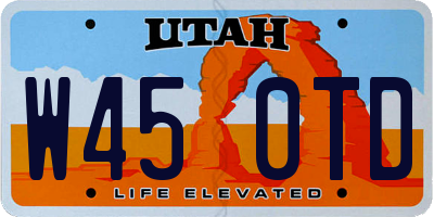 UT license plate W450TD