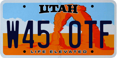 UT license plate W450TF