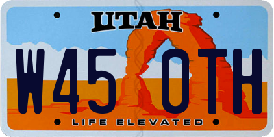 UT license plate W450TH