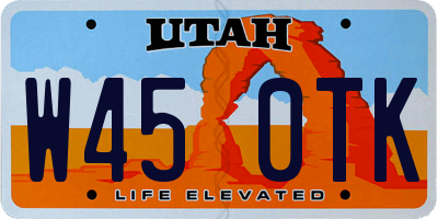 UT license plate W450TK