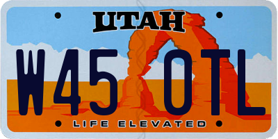 UT license plate W450TL