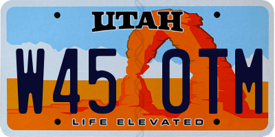 UT license plate W450TM