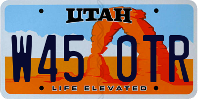 UT license plate W450TR