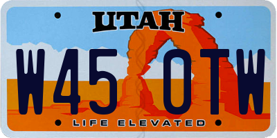 UT license plate W450TW