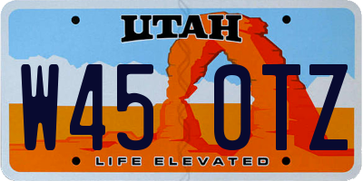 UT license plate W450TZ
