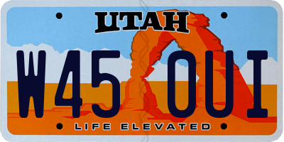 UT license plate W450UI