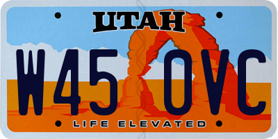UT license plate W450VC