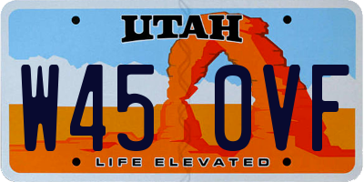 UT license plate W450VF
