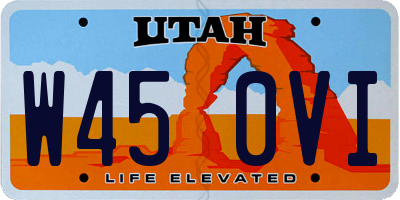 UT license plate W450VI