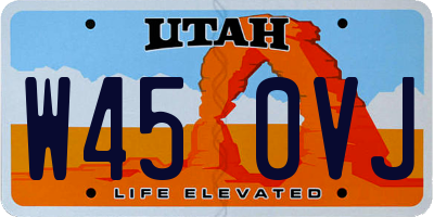 UT license plate W450VJ