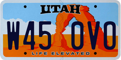 UT license plate W450VO