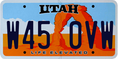 UT license plate W450VW
