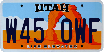 UT license plate W450WF