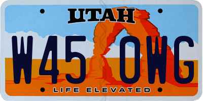 UT license plate W450WG