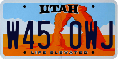 UT license plate W450WJ