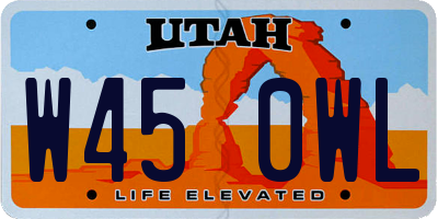 UT license plate W450WL