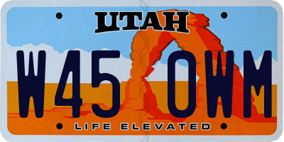 UT license plate W450WM
