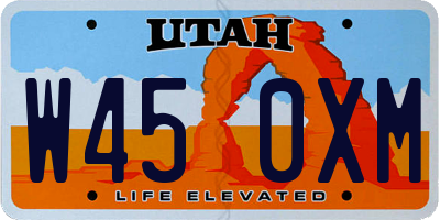 UT license plate W450XM