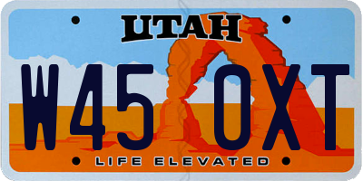 UT license plate W450XT