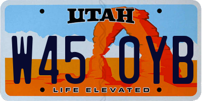 UT license plate W450YB