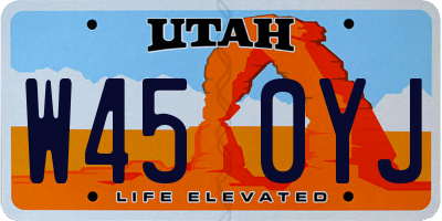 UT license plate W450YJ