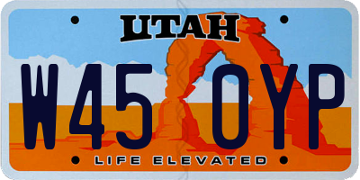 UT license plate W450YP