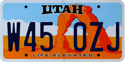 UT license plate W450ZJ